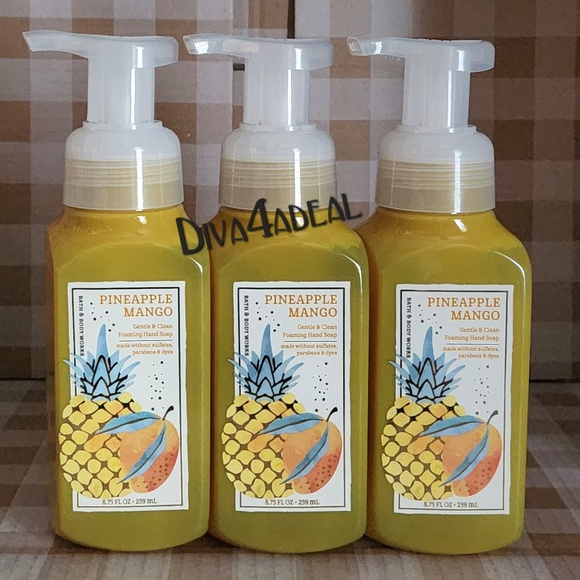 3X Bath Body Works PINEAPPLE MANGO 8.75 FL OZ Foaming Hand Soap Bundle - Picture 1 of 2